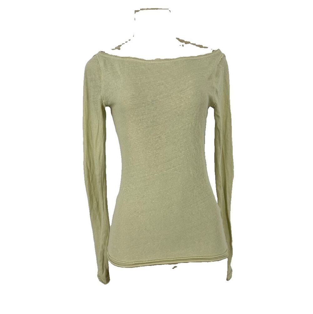 We The Free Women XS Boho Fitted Boat Neck Long Sleeve Top Tee 2-4